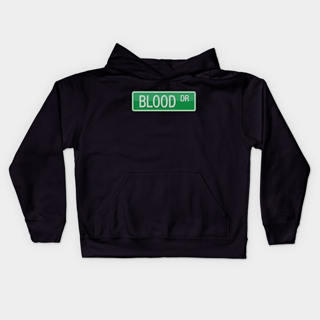 Blood Drive Street Sign Kids Hoodie by reapolo